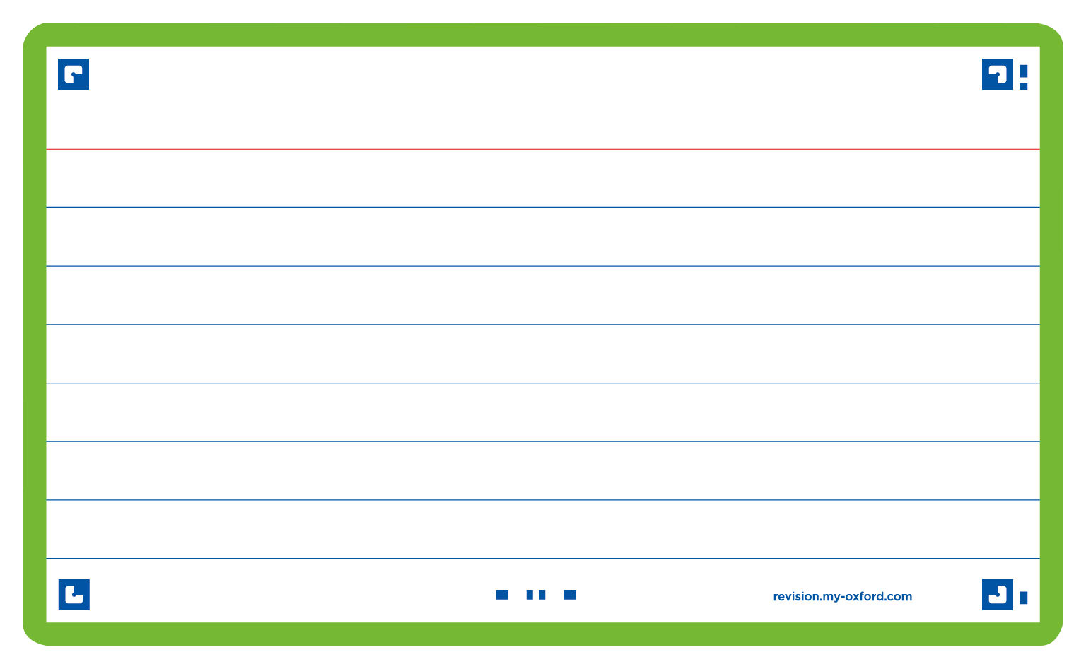 Oxford Flash 2.0 Flashcards 75x125mm Gelijnd - Groen - 80 Stuks - Scribzee
