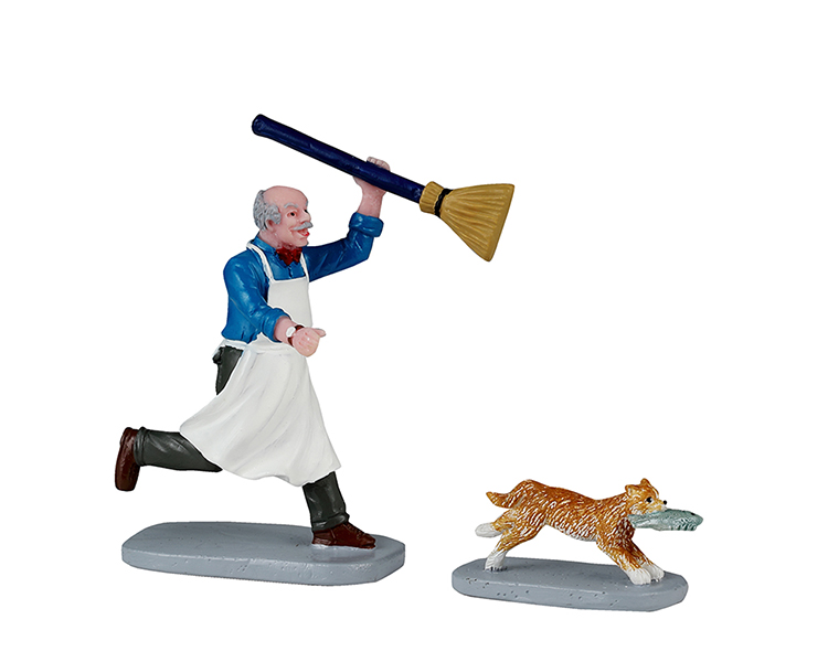 Lemax Village Feline Fish Thief set 2 stuks