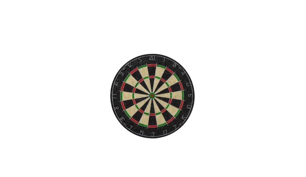 Sisal Dartboard 46 cm,  38mm dik, metalen nummerring,