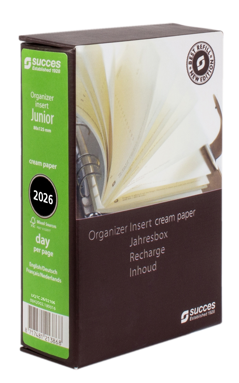 Succes Agenda Inhoud 2026 Junior 1dag/pag Internationaal Creme