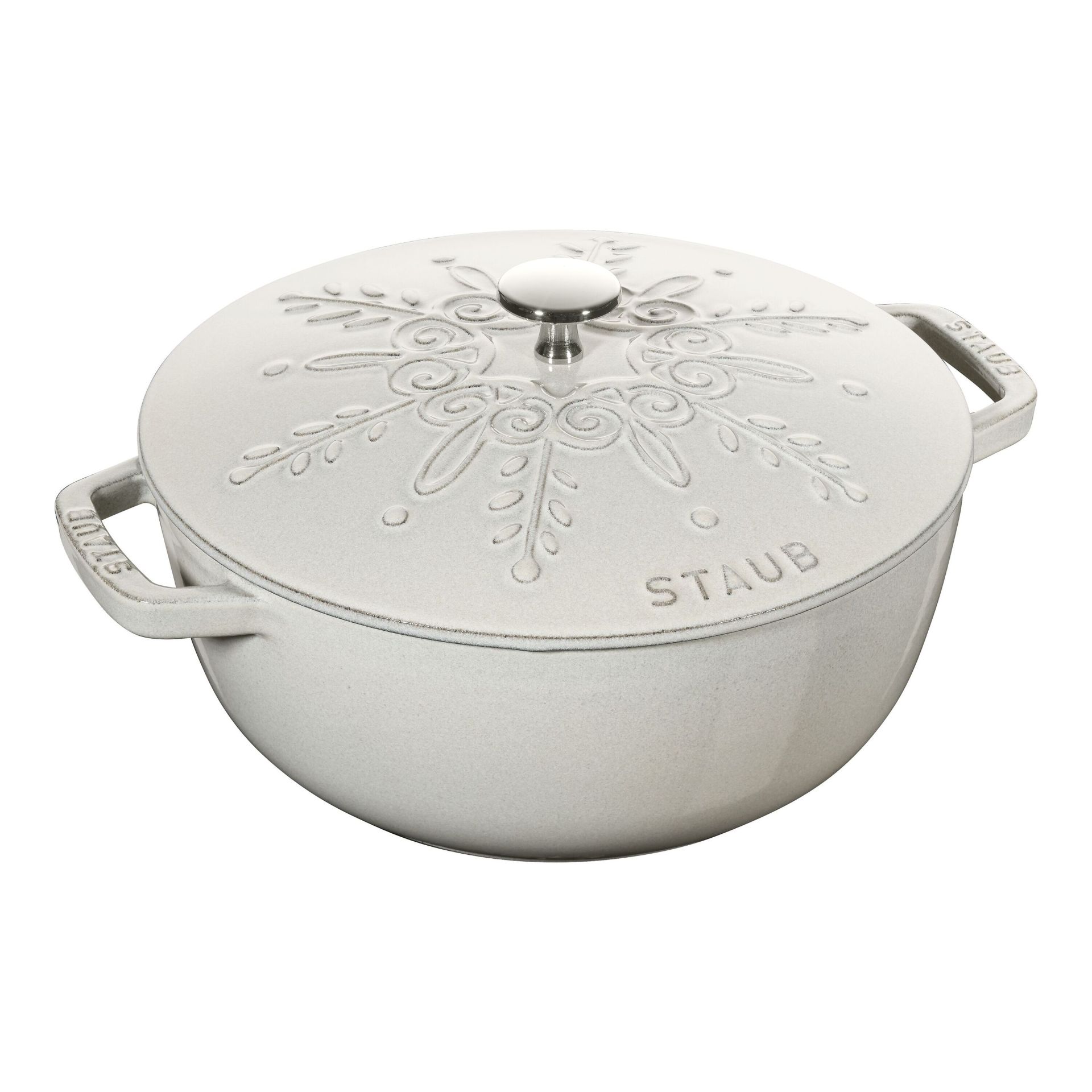 Staub Cocotte Snowflake 24cm - Rond - Geëmailleerd Gietijzer - 3.6l Staub Cocotte Snowflake 24cm - Rond - Geëmailleerd Gietijzer - 3.6l