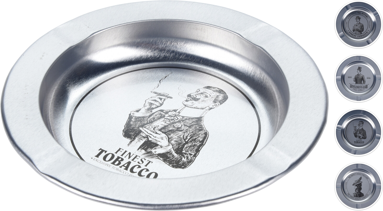 Asbak 14cm - Aluminium - assorti - prijs per stuk