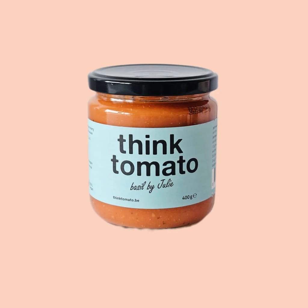 Think Tomato Huisgemaakte Saus Belgische Kerstomaten met Basilicum 400g