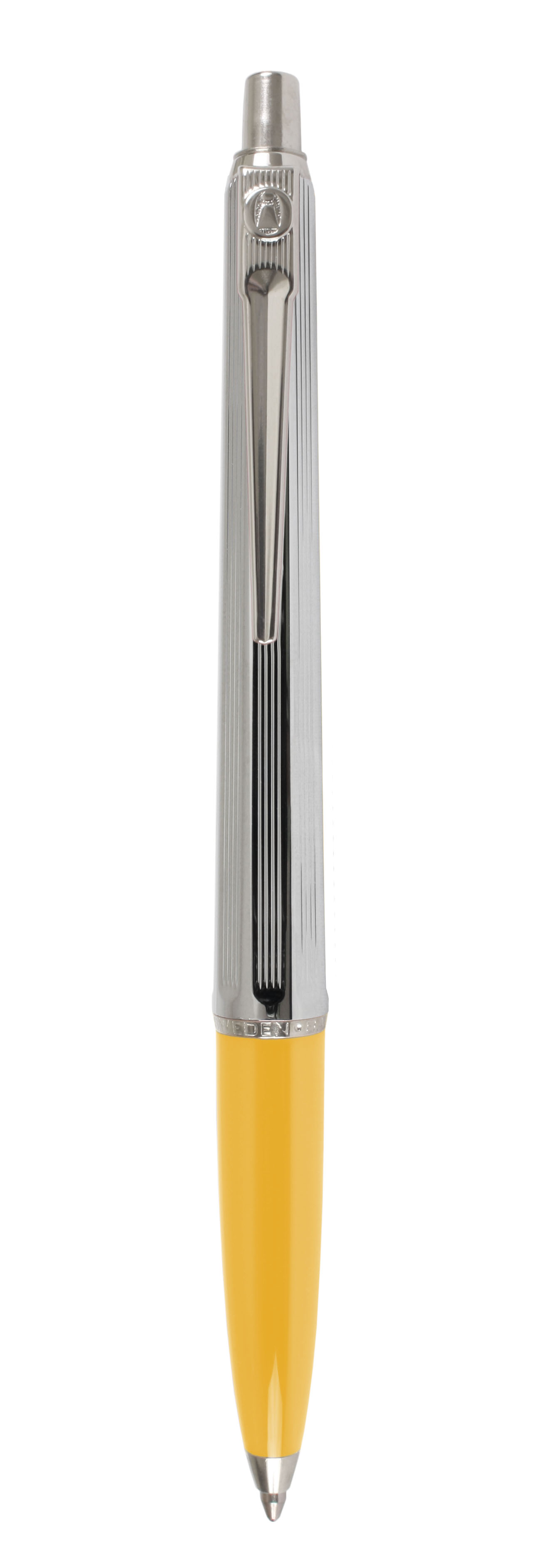 Ballograf Balpen Epoca Chrome Geel Blauw Schrijvend