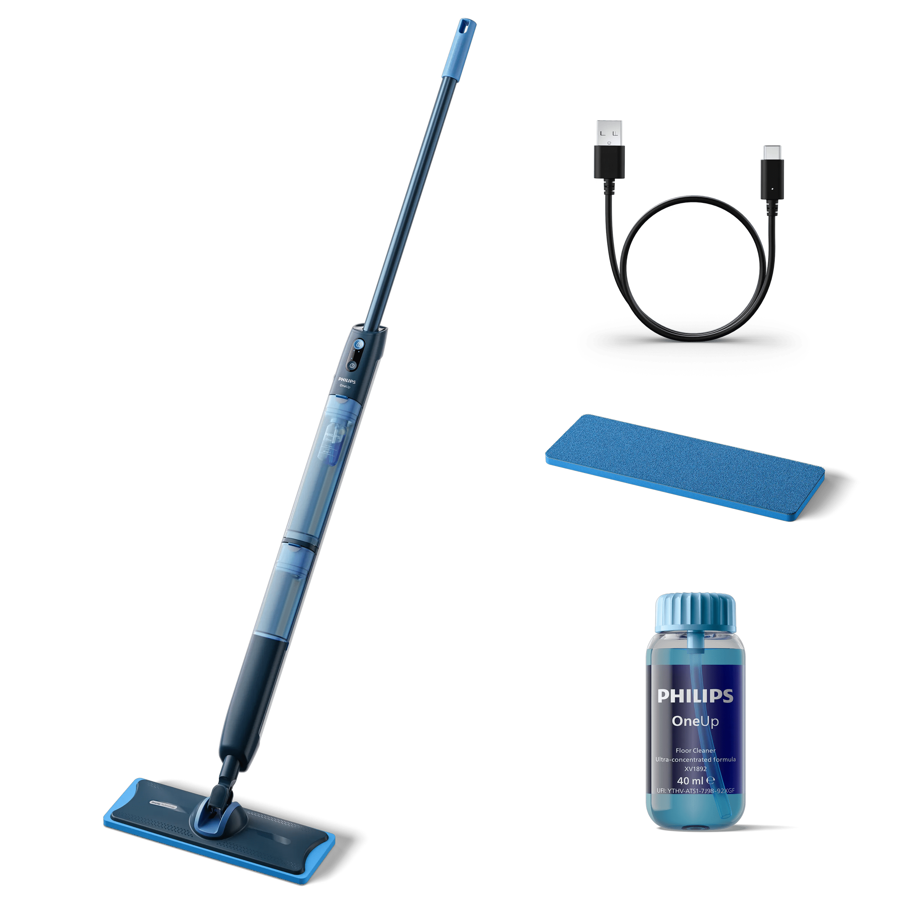 Philips OneUp Elektrische Dweil 5000 series XV 5113/01 + Extra Oranje Dweilpad