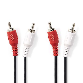 Nedis Stereo audio kabel 2x RCA Male naar 2x RCA Male, 3 meter zwart