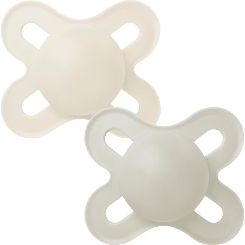 Mam Fopspeen Original Start Silicone Plain Uni-Ecru 0-2 maand - 2 stuks