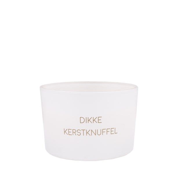 My Flame Geurkaars Dikke Kerstknuffel 7.5x5 cm - Bio Sojawas - Winter Wood - ism Amnesty International