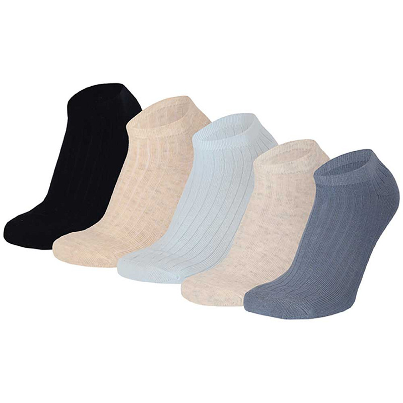 In Control Sneaker Sock Rib 5 paar Multi Blauw - maat 27/30