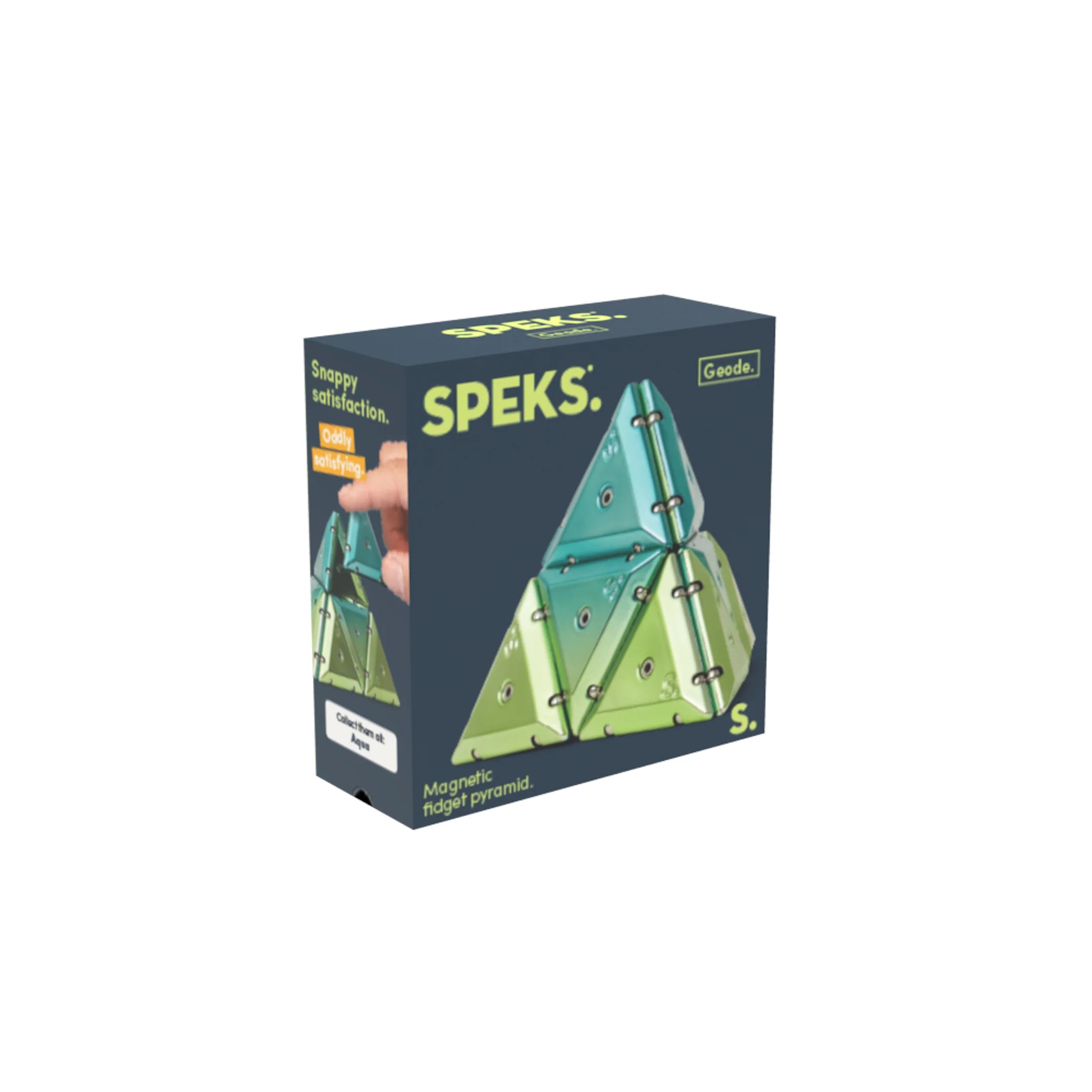 Speks Geode Pyramid Magnetic Fidget Sphere Chrome Gamma - 9.5x9.4x3.7 cm - Groen
