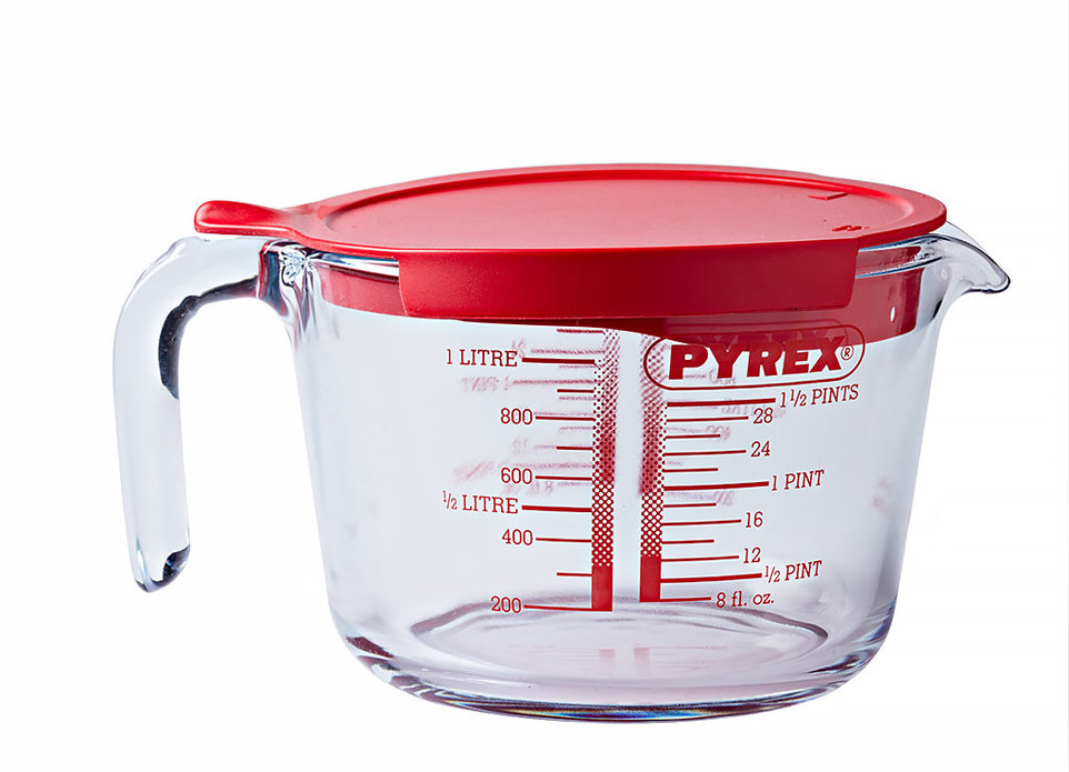 Pyrex Maatbeker Classic 1l met Deksel - Glas