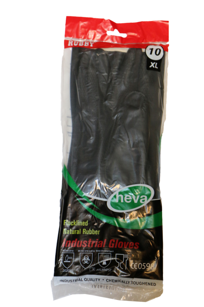 Heva Handschoenen Rubby Rubber Zwart Industrieel XL