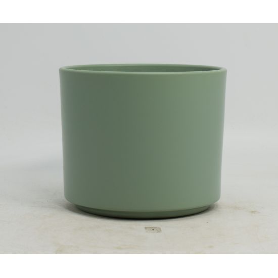 Bloempot Aardewerk Mat Green Gulia d 12.5 x h 11 cm