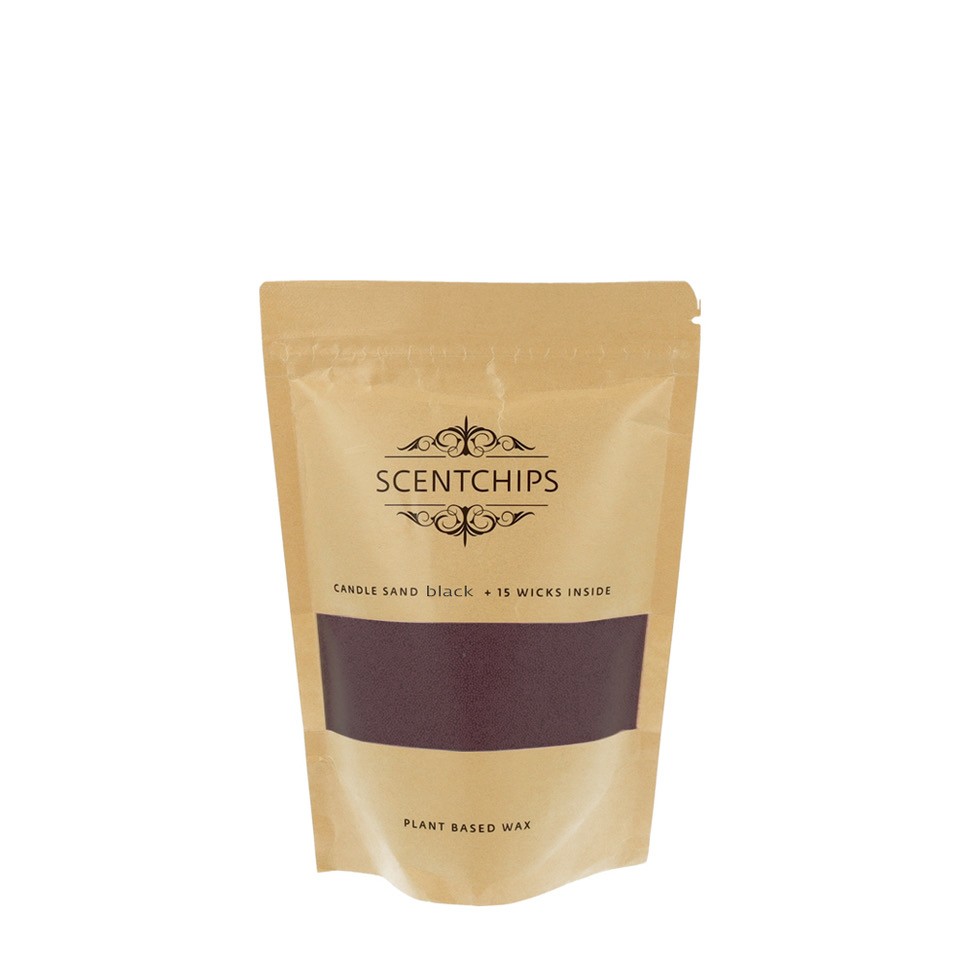 Scentchips Candle Sand Black 250g - met 15 Lonten - Plantaardige Was
