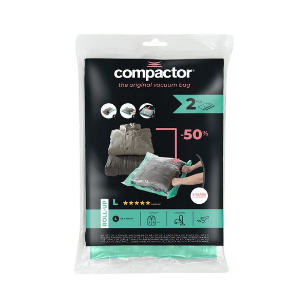 Compactor Vacuumzak Roll-Up L voor Kleding set 2 stuks - 55x70 cm