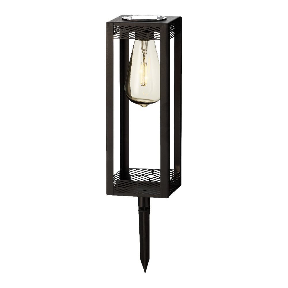 Decoris Tuinverlichting set Metaal Zwart Solar 2 Steeklampen + 2 Lantaarns
