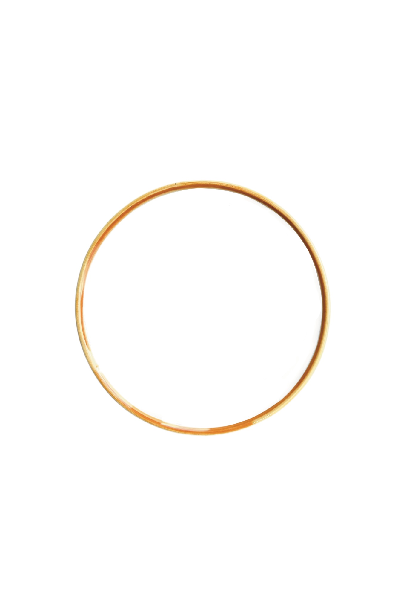 Val Pottery Bord Morning Bliss 22.5x3 cm - Yellow Lines - Handgemaakt Keramiek