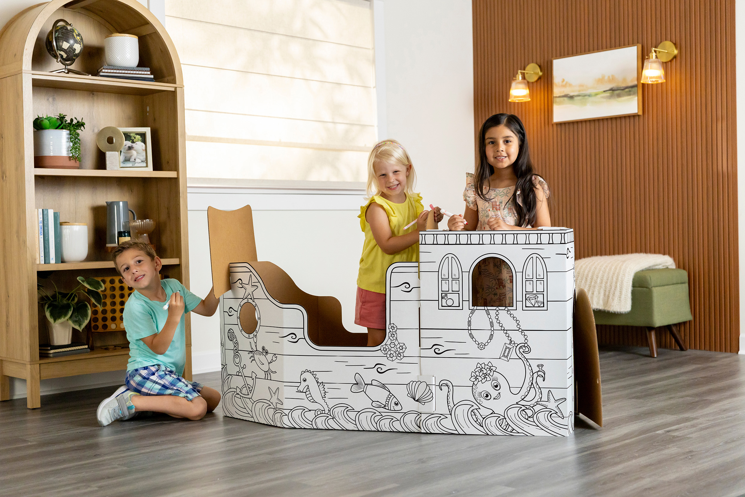 Fellowes Kartonnen Piratenschip om in te Kleuren