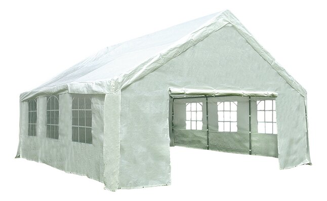 Partytent Heavy Duty Wit 6x6m Zijwanden + Dakgoot apart Verkrijgbaar