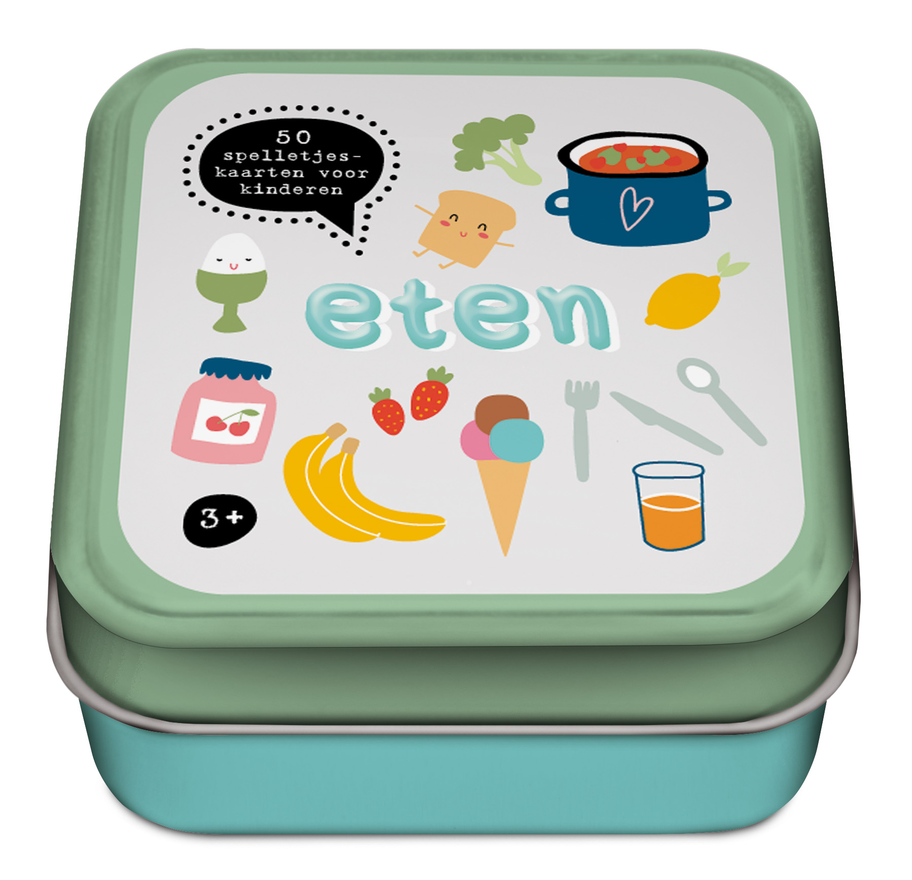 Kijk om je heen - Eten - Blik met 50 Spelletjeskaarten voor Kinderen 3+