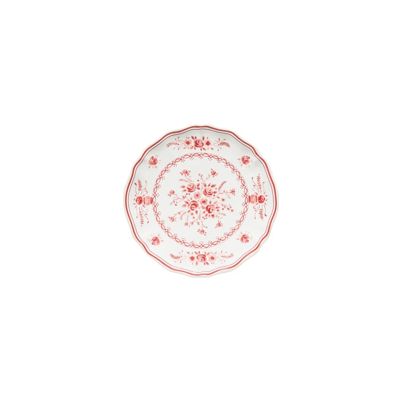 Costa Nova Broodbord Vila Wit/Rood 17cm - Aardewerk
