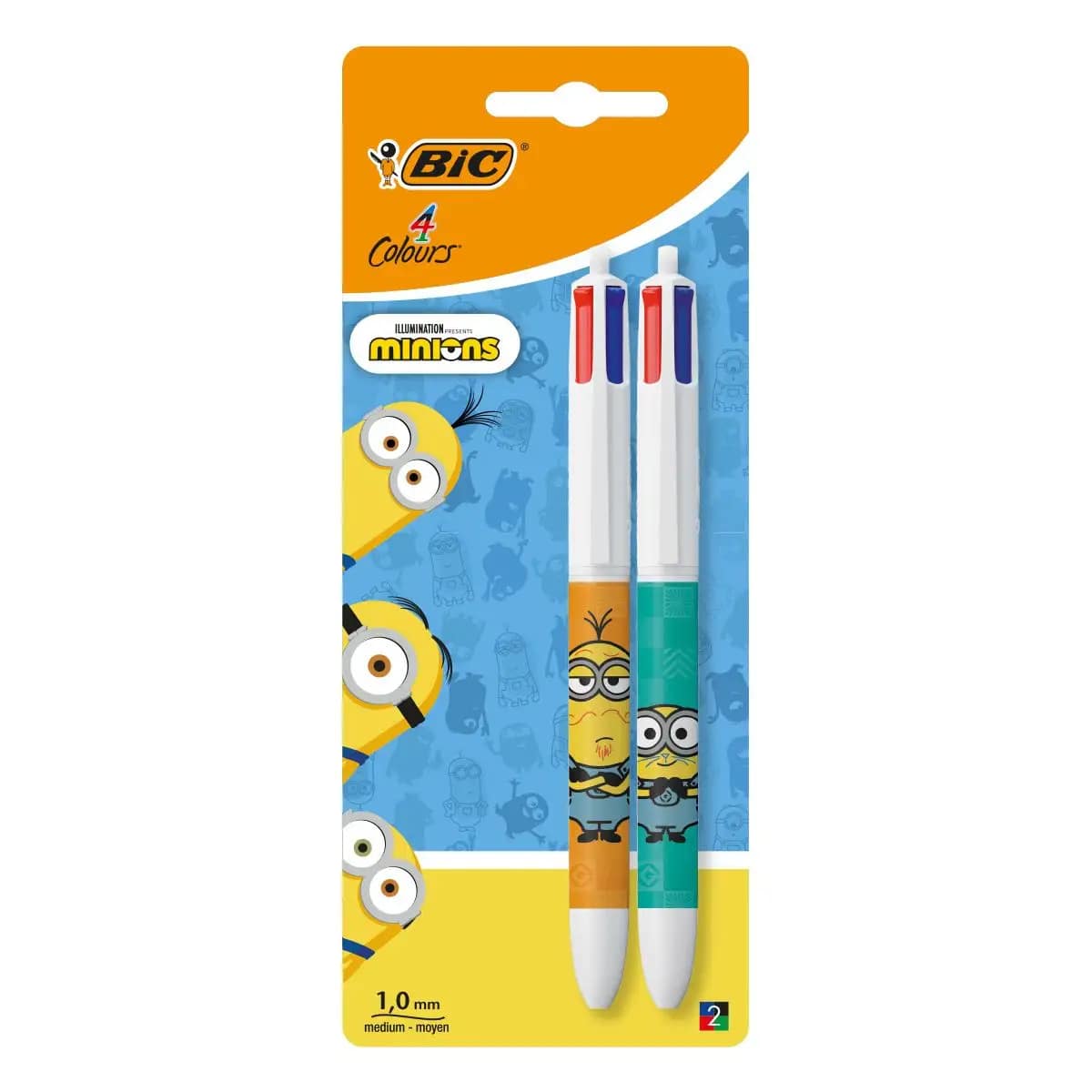 BIC 4 Colours Balpen Minions 2 stuks - Blister