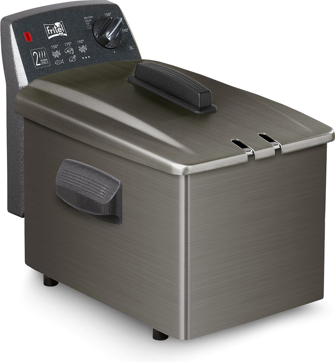 Fritel Turbo SF 4368 - 4 l - 3200 W - antraciet - Rechthoekige Friteuse met Koude Zone