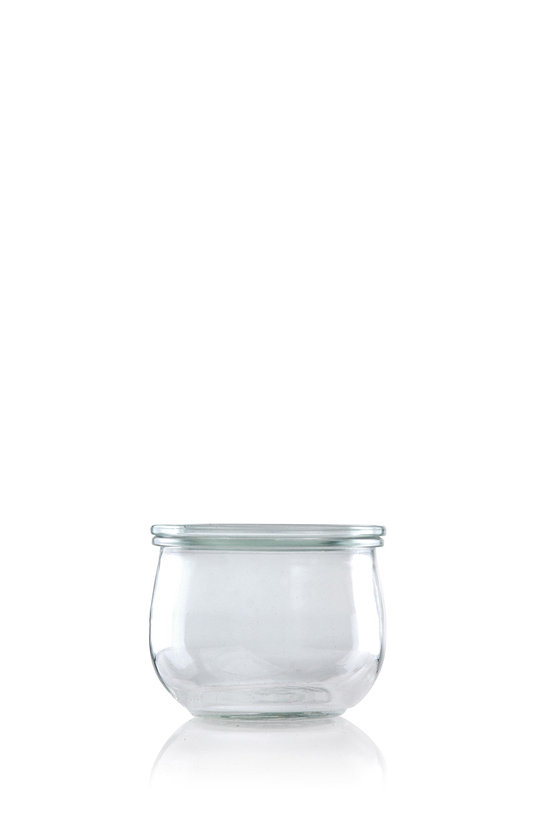 Weck Steriliseerbokaal 500ml set 4 stuks - met Clips & Ringen - Tulpmodel