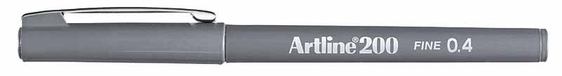 Artline Schrijfstift 200 Nylonpunt 0.4 mm - Grijs