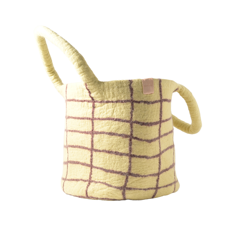 Aveva Mand Yellow Checked L 40x35 cm - Wol