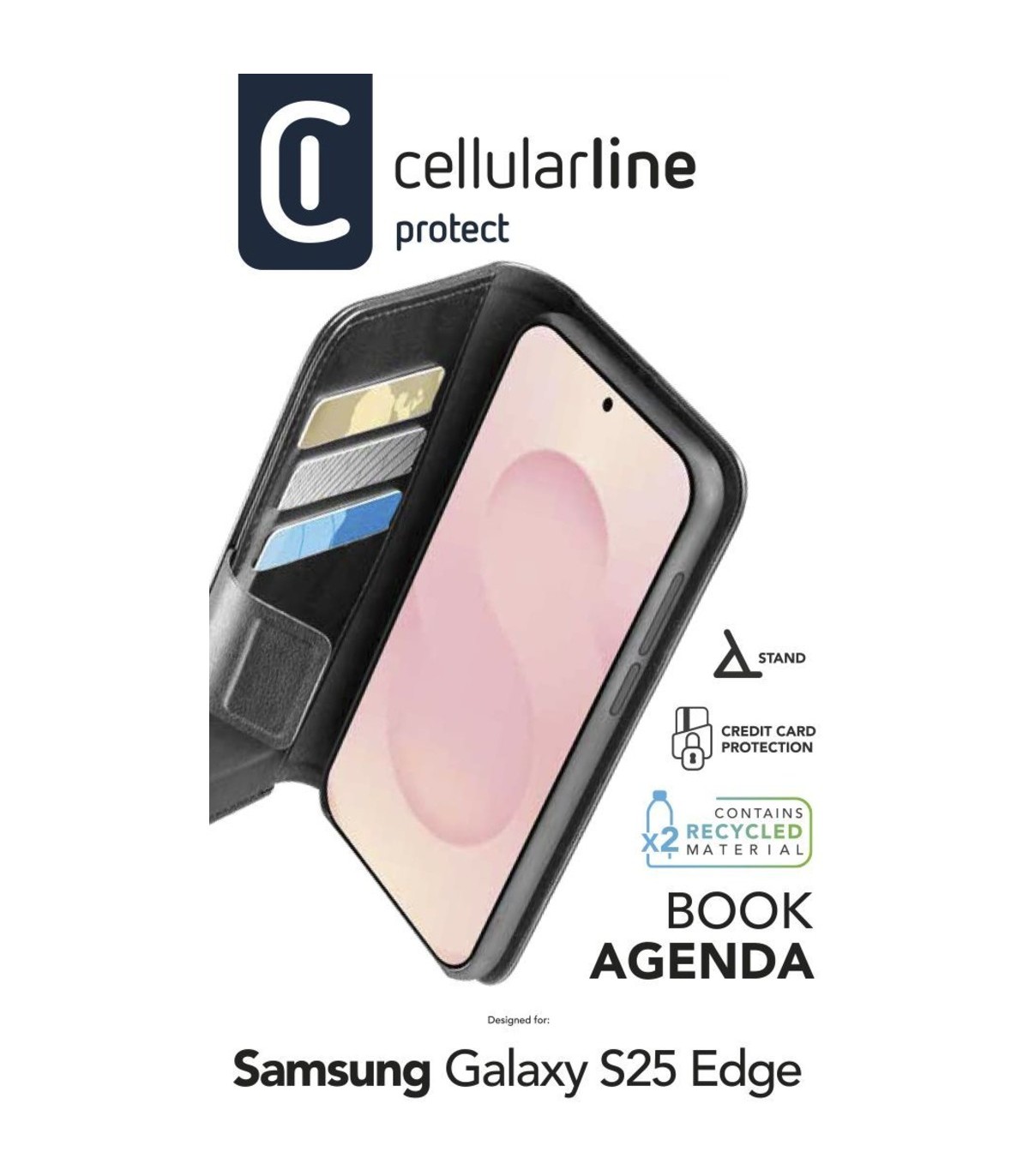 Cellularline Samsung Galaxy S25 Edge, hoesje Clear Duo, transparant