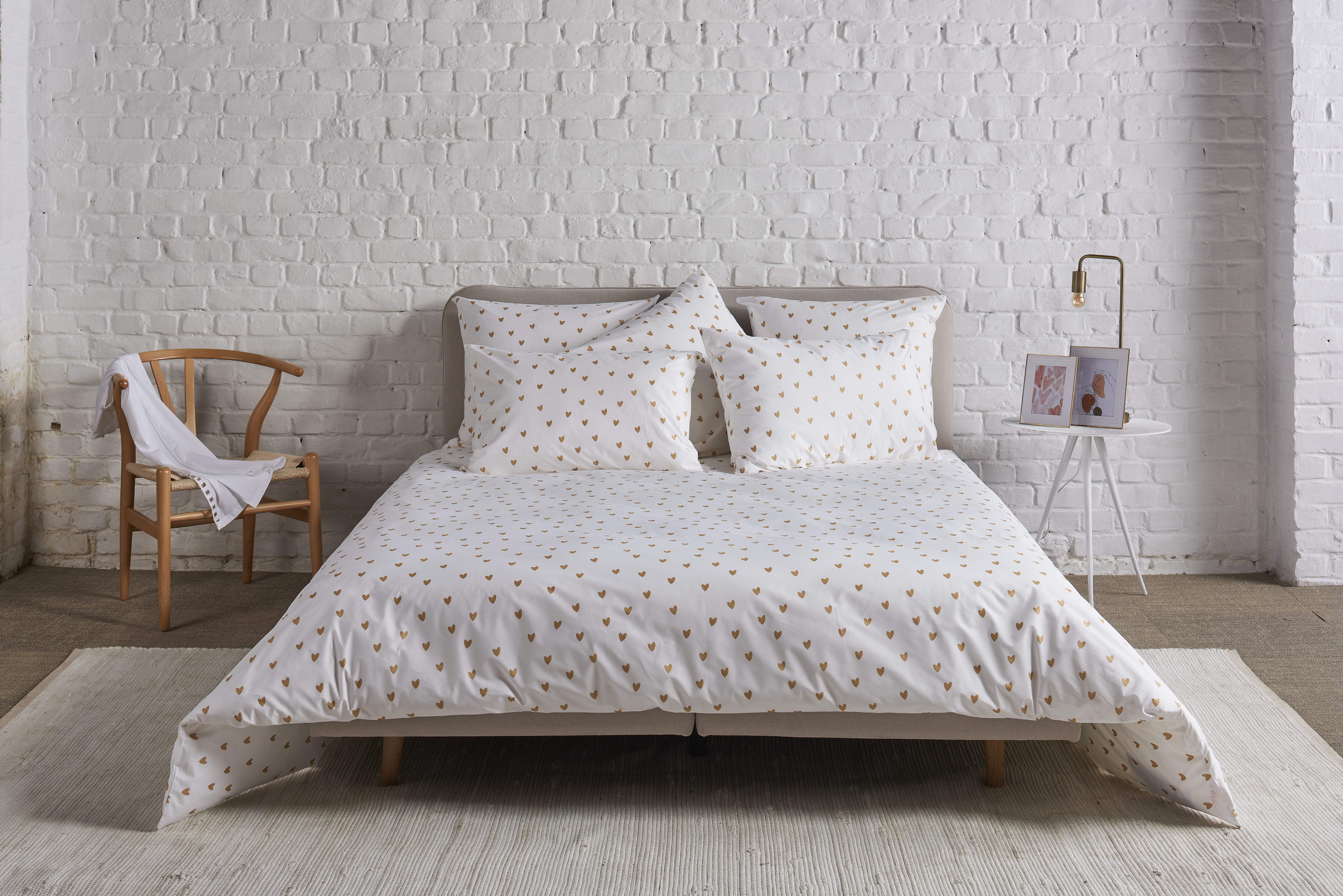 Passion Dekbedovertrekset Golden Hearts 260x220 cm Flanel