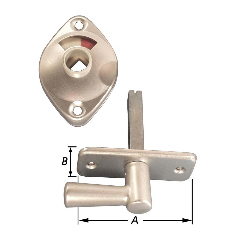Nemef WC-Slotgarnituur Aluminium F1 Natuurzilver 50x110 mm