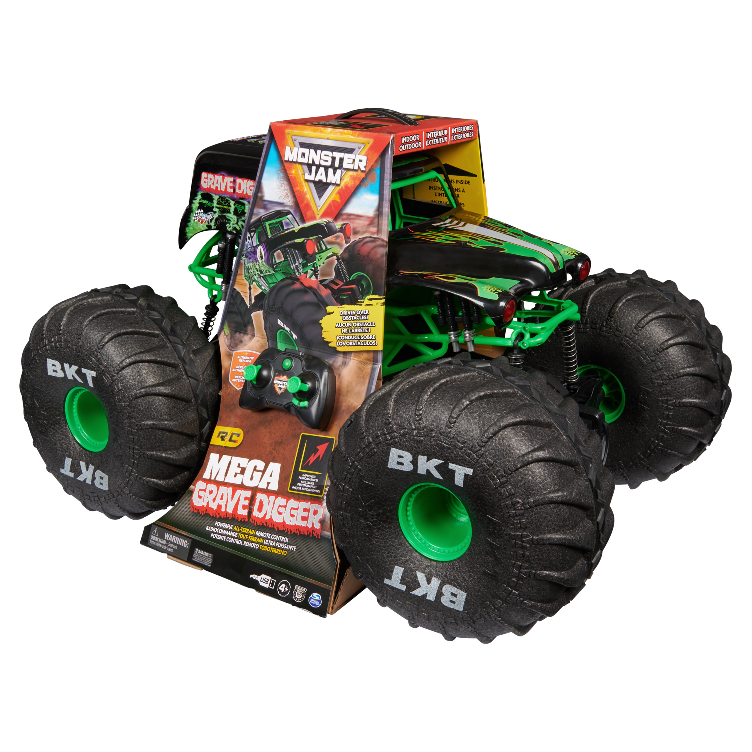 Monster Jam Mega Grave Digger RC, 73 cm 1:6, USB oplaadbaar, 2.4 GHz,
