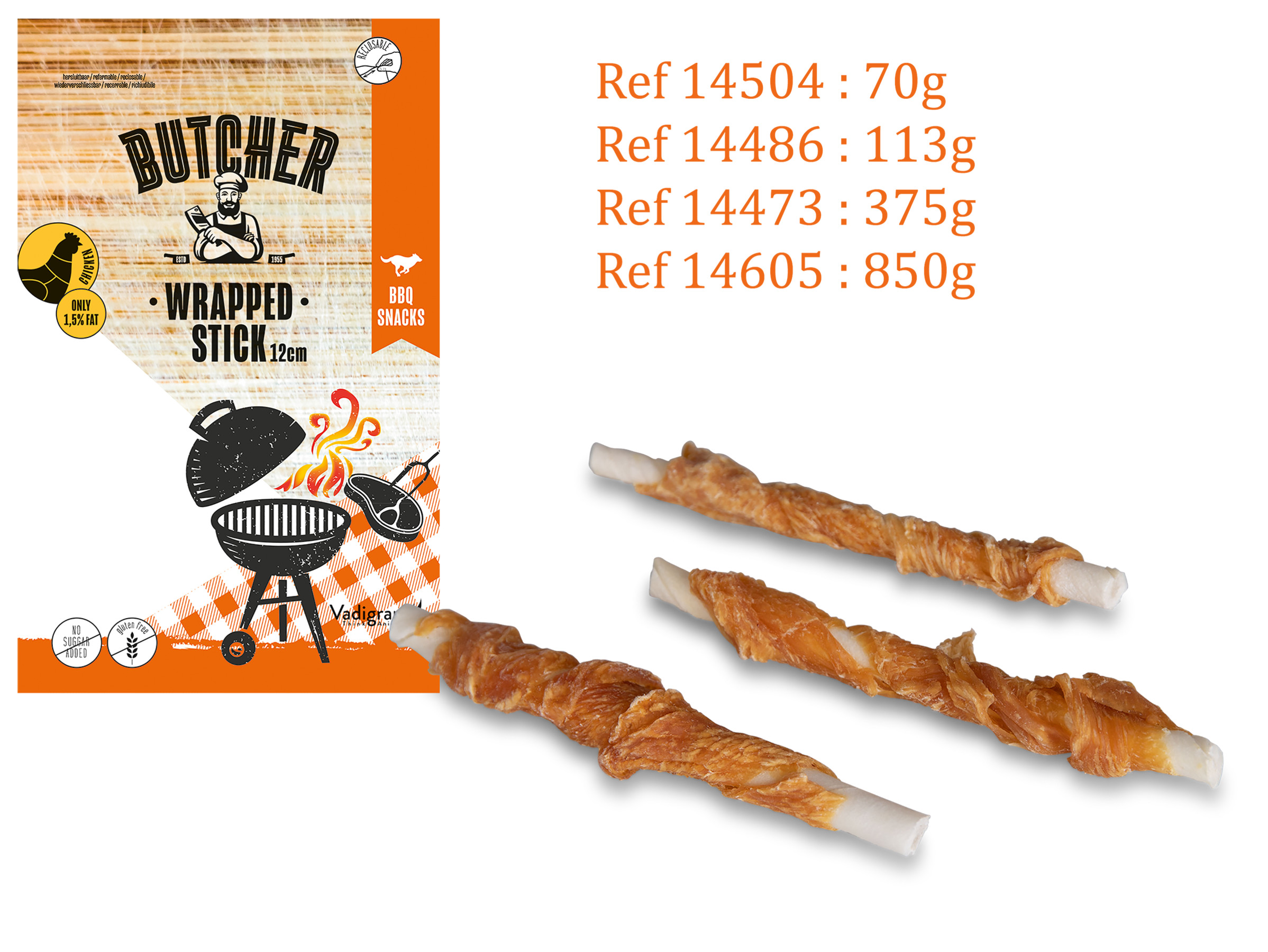 Vadigran Chicken Wrapped Stick 12cm - 70gram