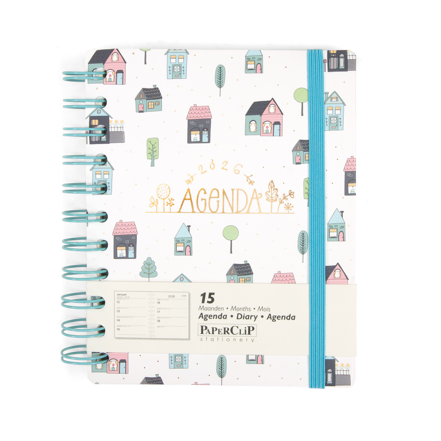 Paperclip Agenda 2026 Funny Side Flexi Cover 15M Spiraal 12x15 cm