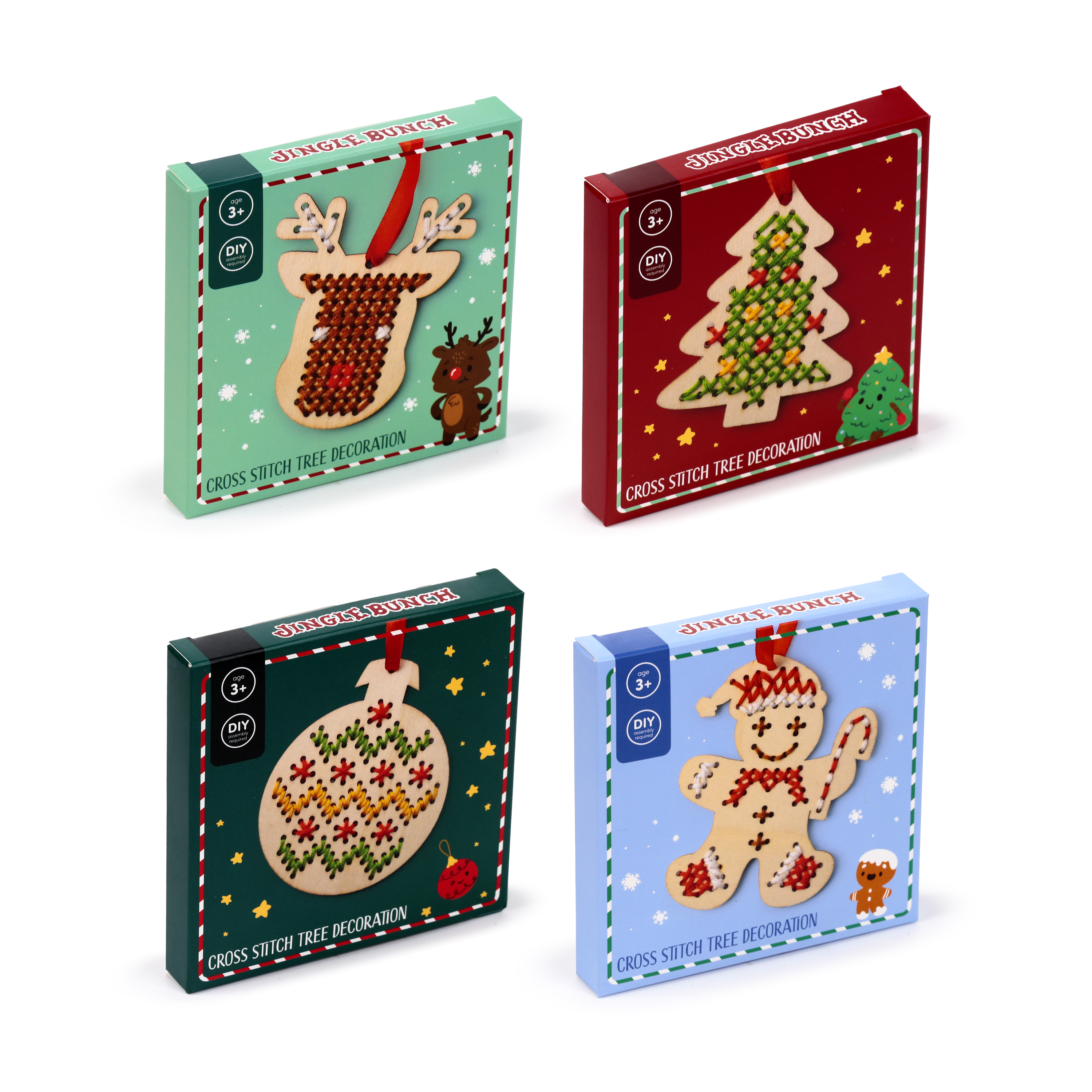 Jingle Bunch DIY Kruissteek Decoratie Kerst assorti - prijs per stuk