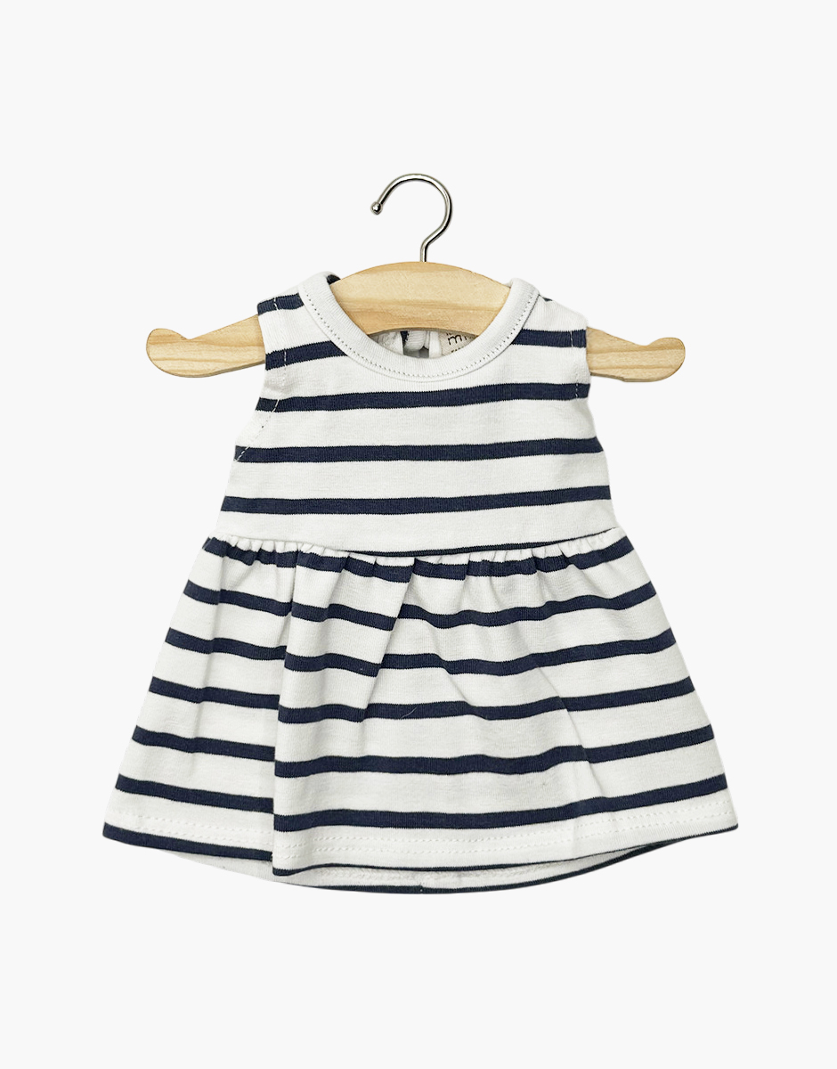 Minikane Babypop Kleertjes - Kleedje Faustine Zm Gestreept Marineblauw