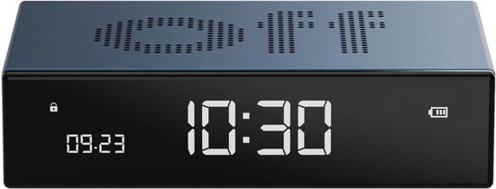 Lexon Alarmklok Flip Premium 10.4x2.6x6.5 cm - Blue Metal