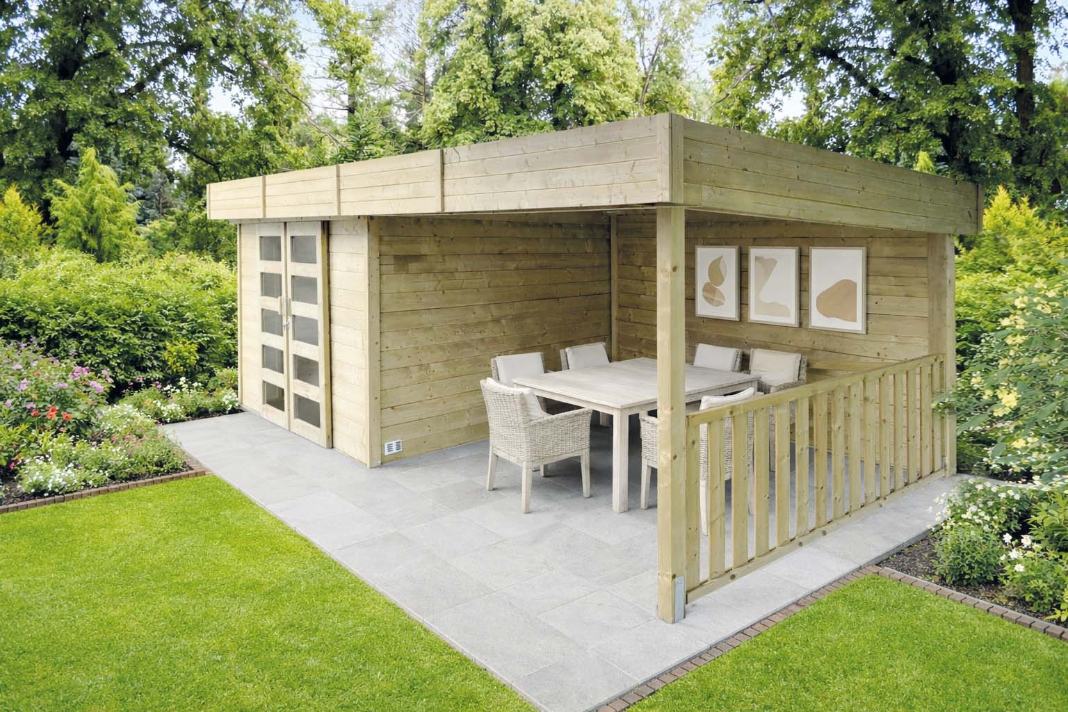Solid Tuinhuis Arhus 333cm + 322cm x 245cm Geïmpregneerd via Autoclaaf