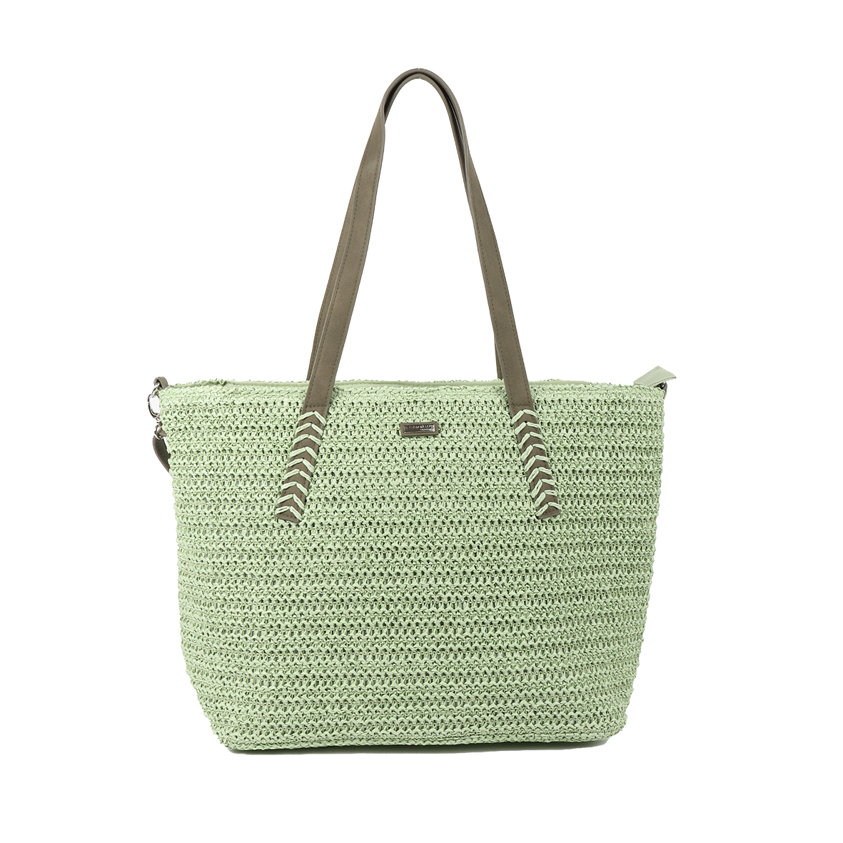 Les Tropeziennes Shopper Enoha Groen 43x28x12 cm