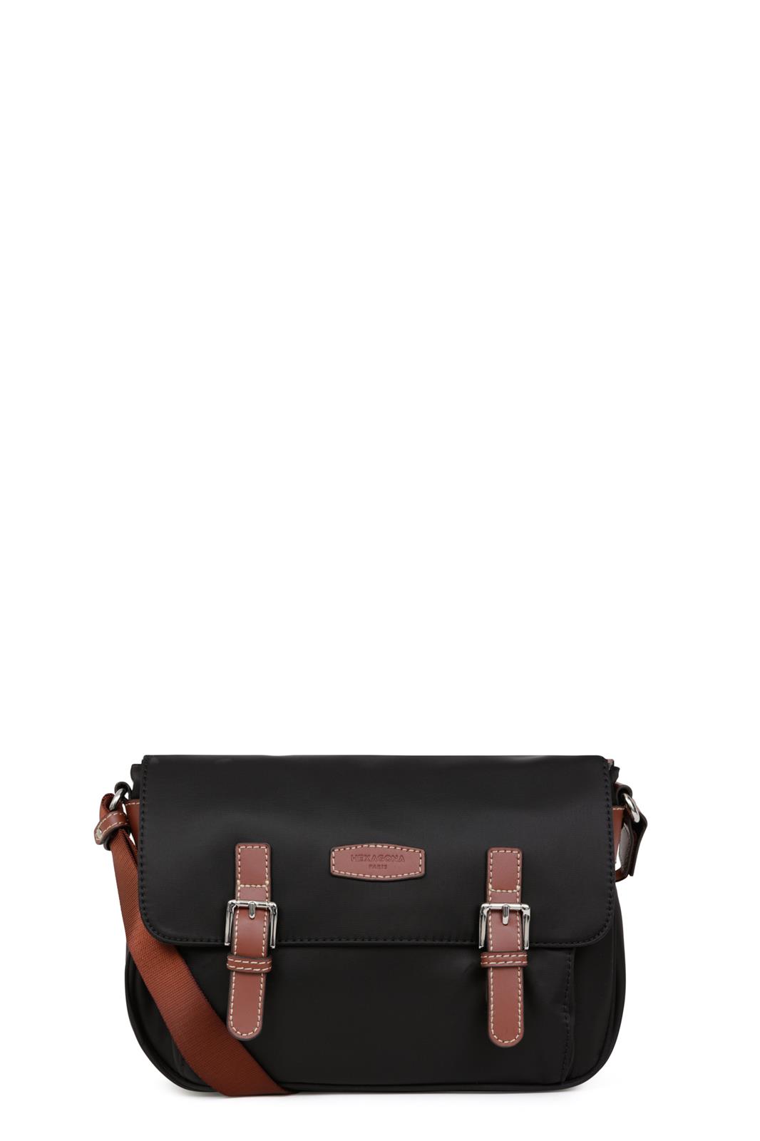 Hexagona Handtas Dames Diversite Zwart-Bruin 33x5.5x23 cm