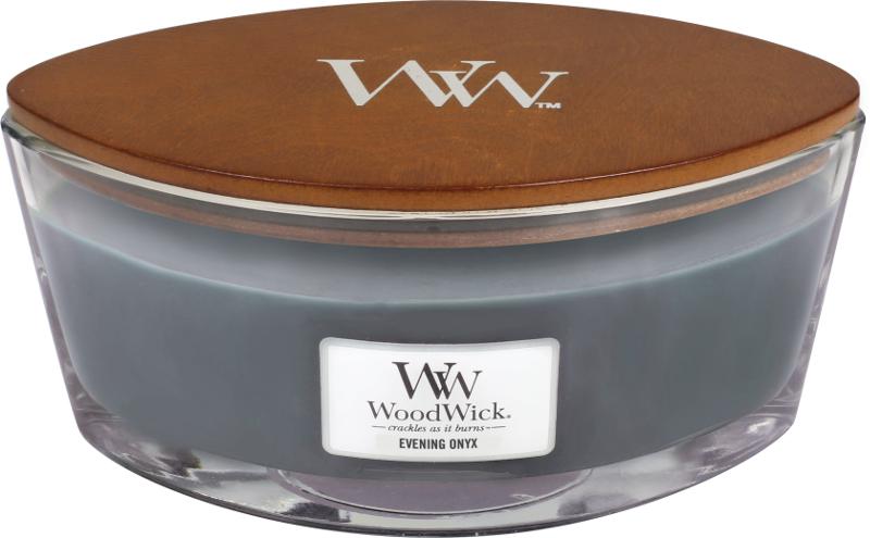 Woodwick Kaars Evening Onyx Ellipse - 19x12x9.2 cm - 50 Branduren