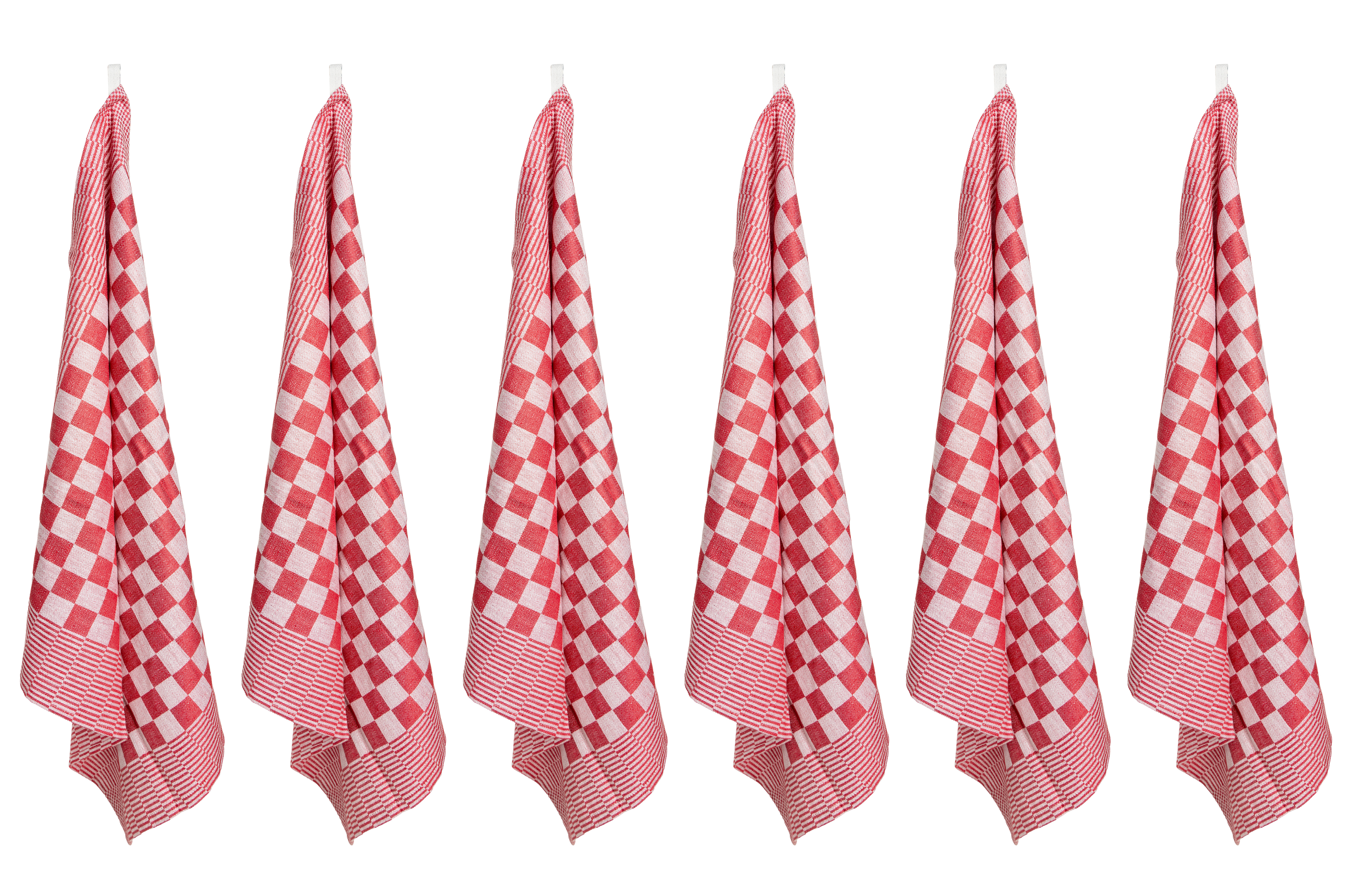 Cosy&Trendy Keukenhanddoek Carré Rood 65x65 cm set 6 stuks - Katoen - 200g/m2