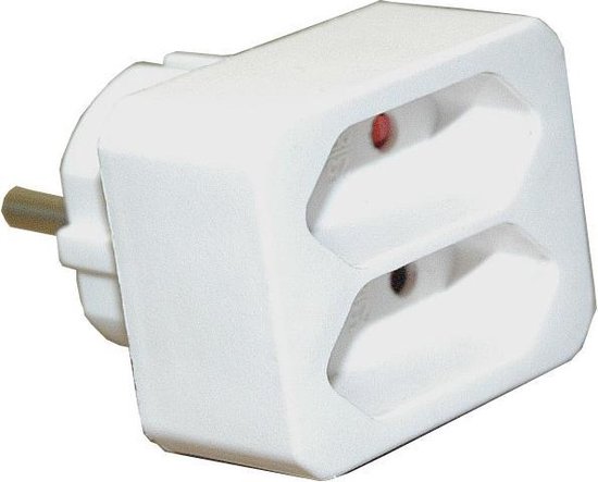 Elix Dominostekker 2-voudig Wit 2x2.5A