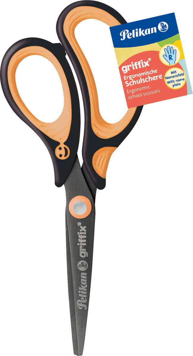 Pelikan Schaar Griffix Ergonomisch Rechts Oranje Punt