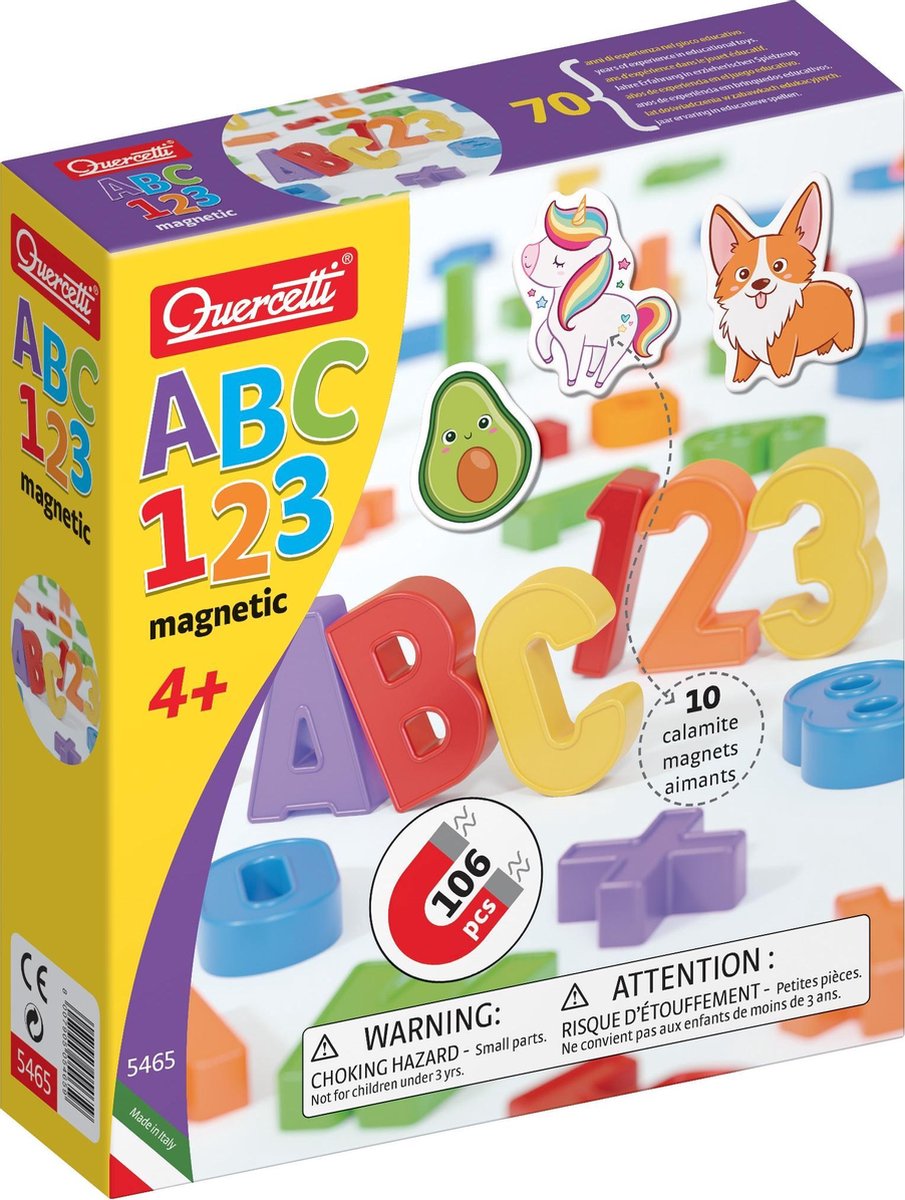 Quercetti Magnetic ABC - 123, Magnetische Letters en Cijfers