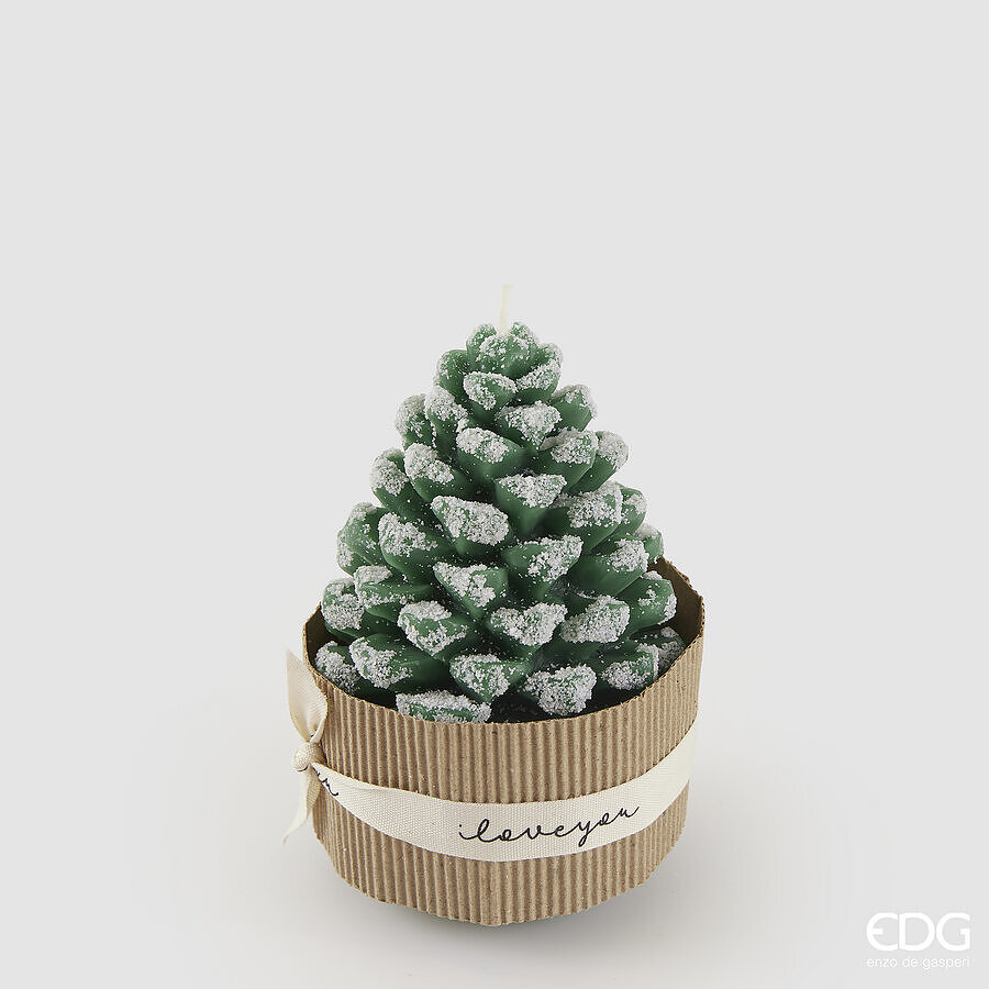 EDG Kaars Dennenboom Groen 275g - 8x12.5 cm - 12 Branduren