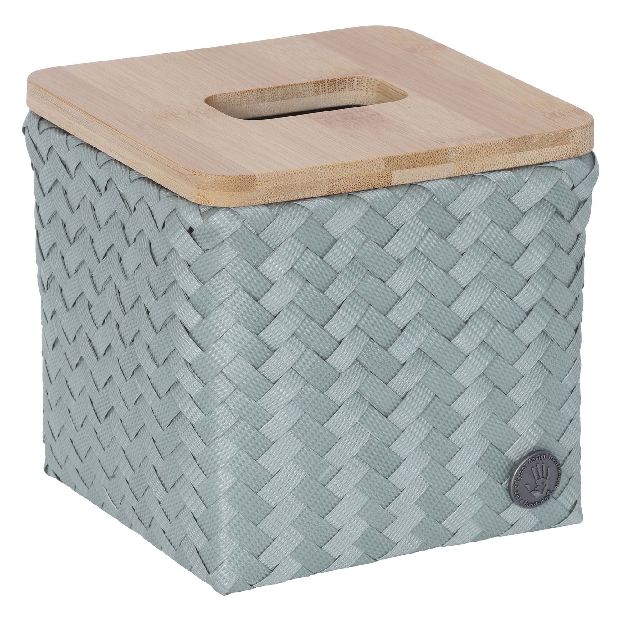 Handed By Tissue Box Top Fit Square 14x15x15 cm - Handgemaakt - Eucalyptus
