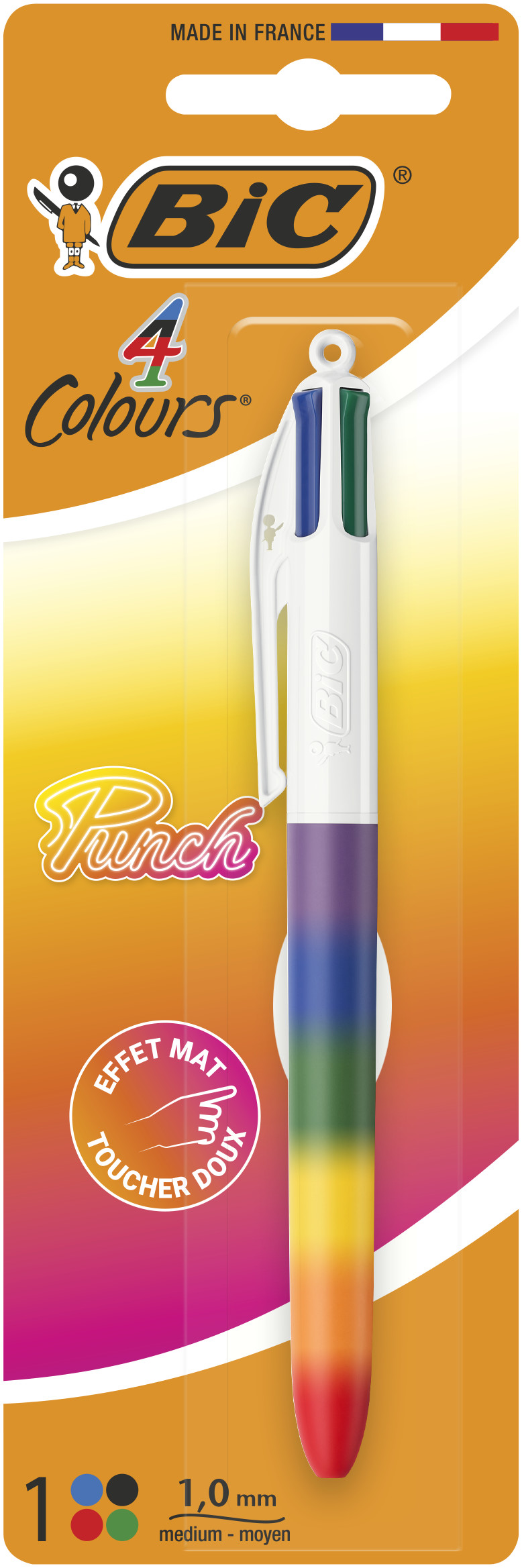 Bic 4 Colours Balpen Punch Rainbow Blister